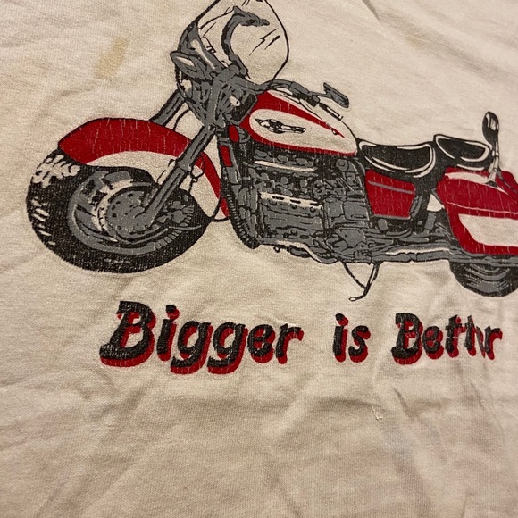 Vintage Bigger is better motorcycle T shirt - Picture 2 of 4